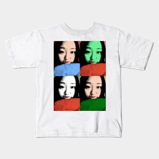 BEAUTIFUL FUNNY ASIAN GIRL POP ART COLOR Kids T-Shirt